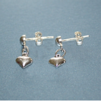 Dangling Hearts Sterling Silver Earrings